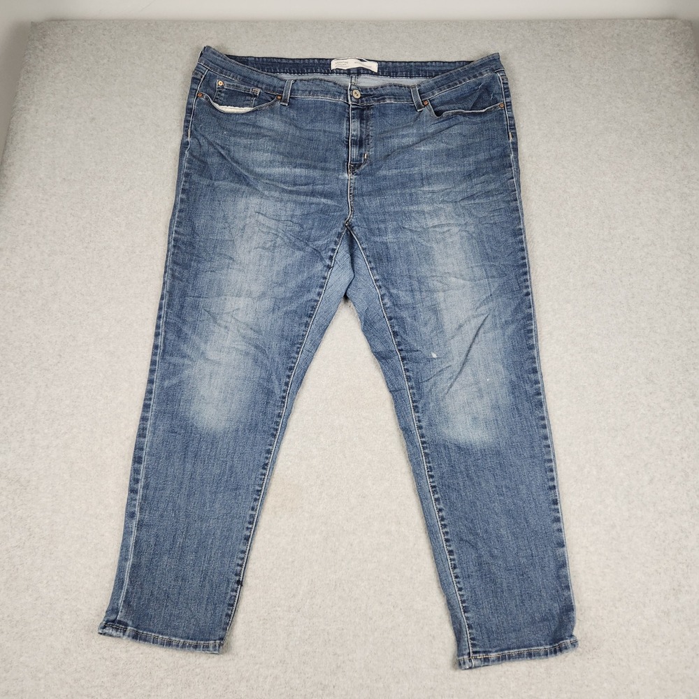 Signature by Levi Strauss Boyfriend Jeans Womens 22 Blue Denim Mid Rise Stretch